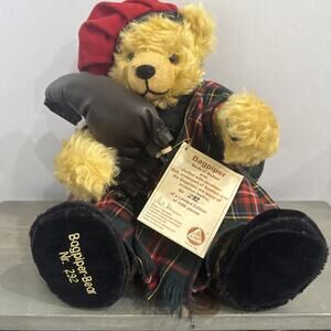 Hermann Bagpiper Limited Ed Collectible Mohair Bear 292/1000 Scottish Attire NWT